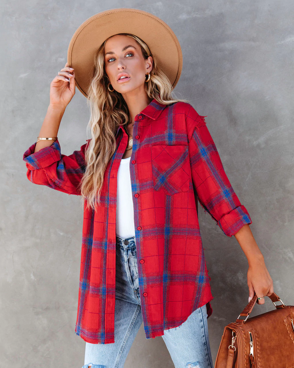 Willow Plaid Button-Front Shacket