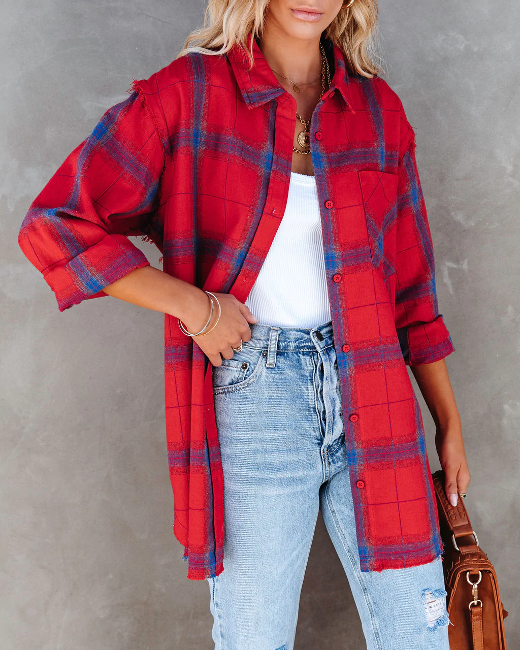 Willow Plaid Button-Front Shacket
