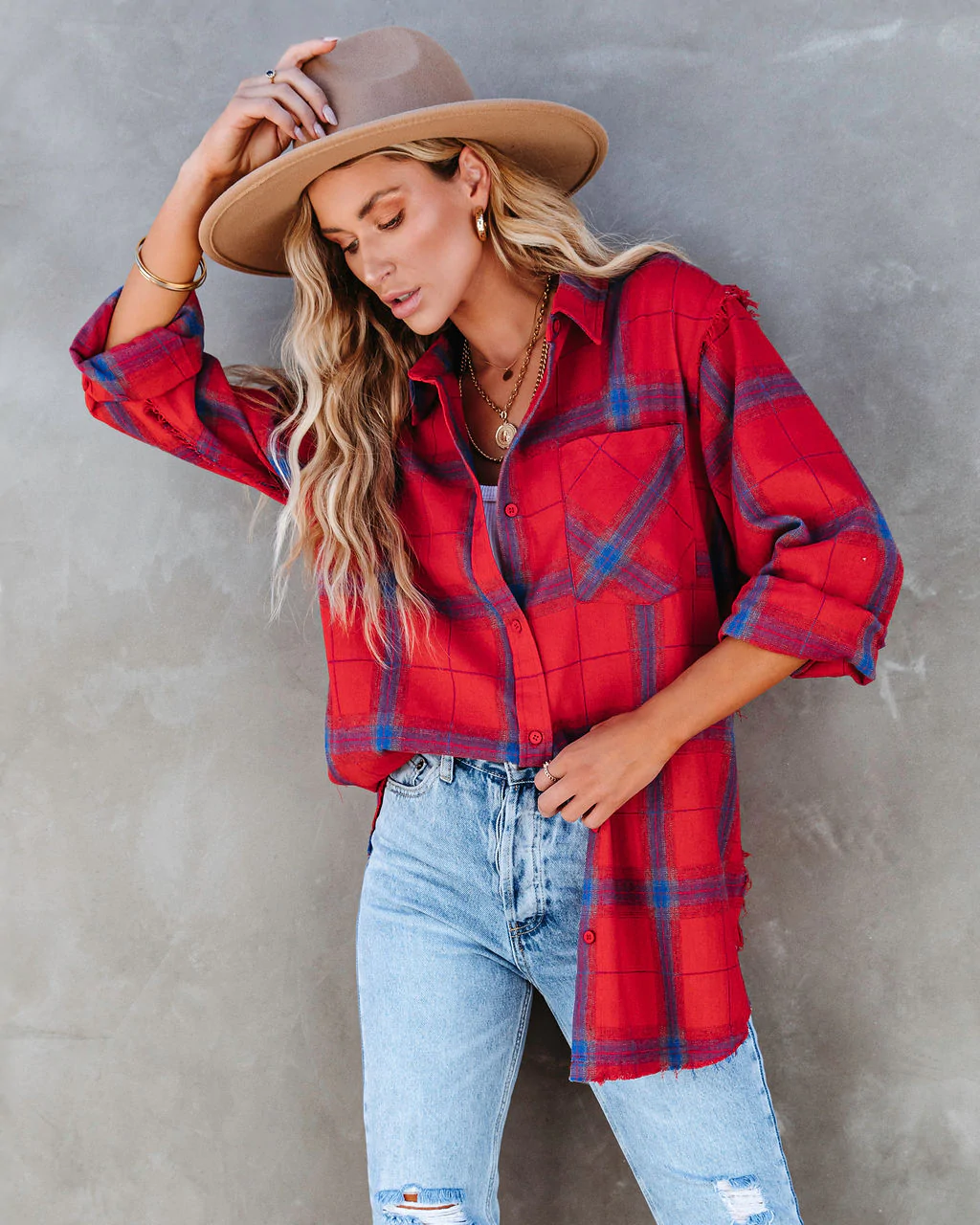 Willow Plaid Button-Front Shacket