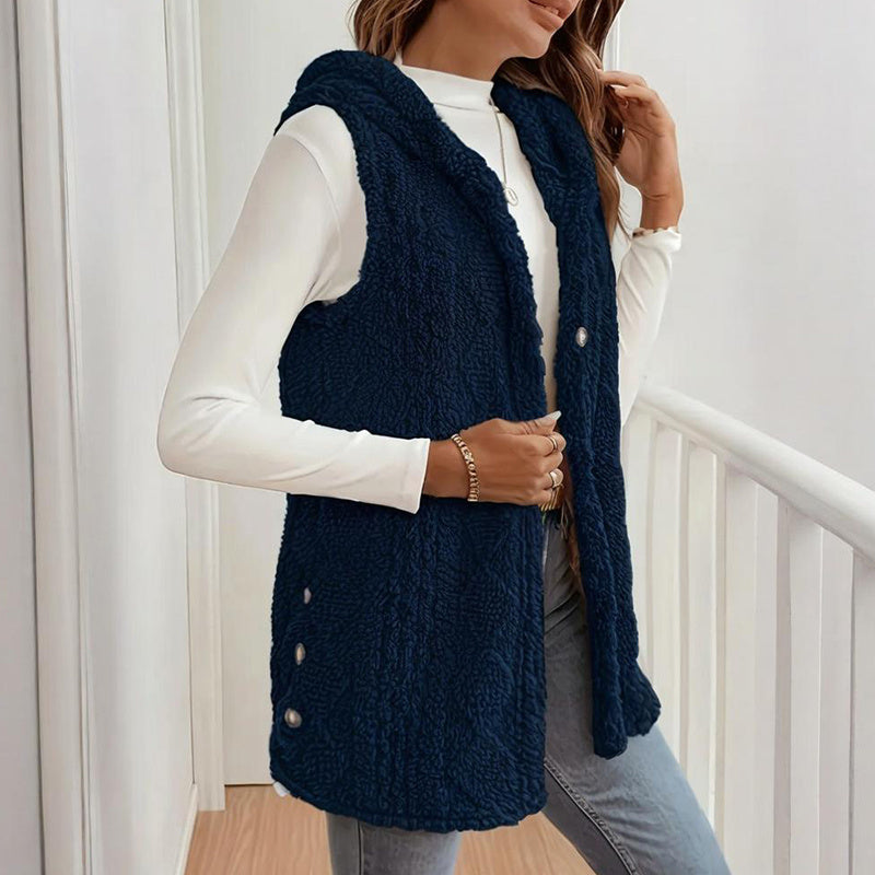 The Harbor Cable-Knit Hooded Vest