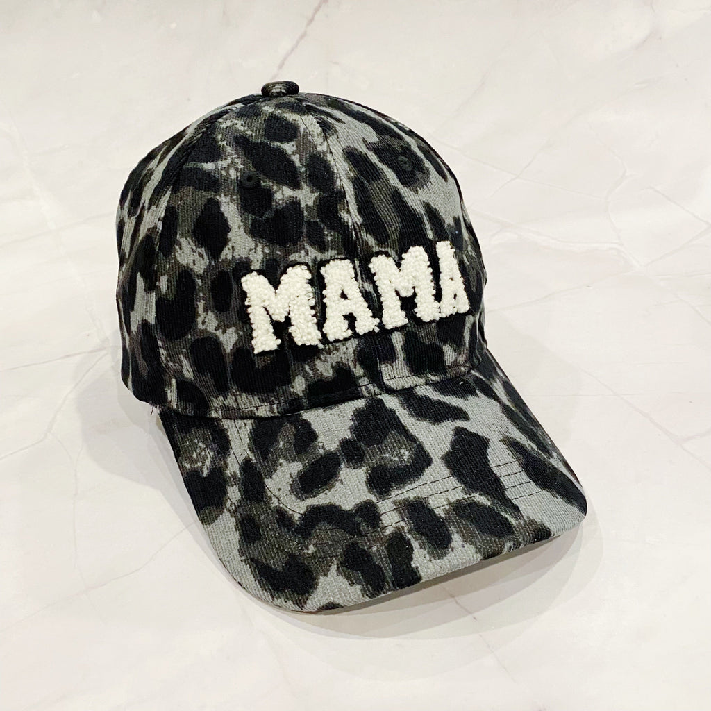 Leopard Mama Corduroy Baseball Cap