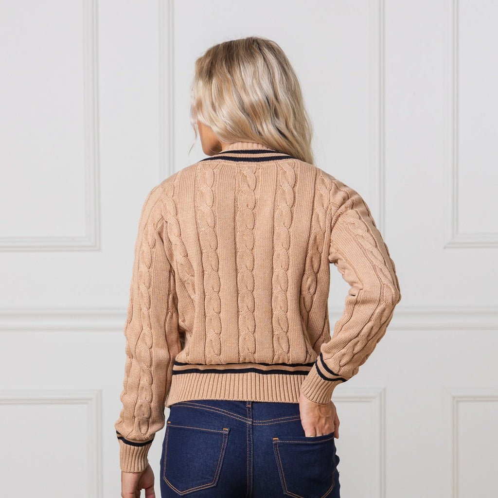 Varsity Stripe Organic Cotton Cable-Knit Sweater