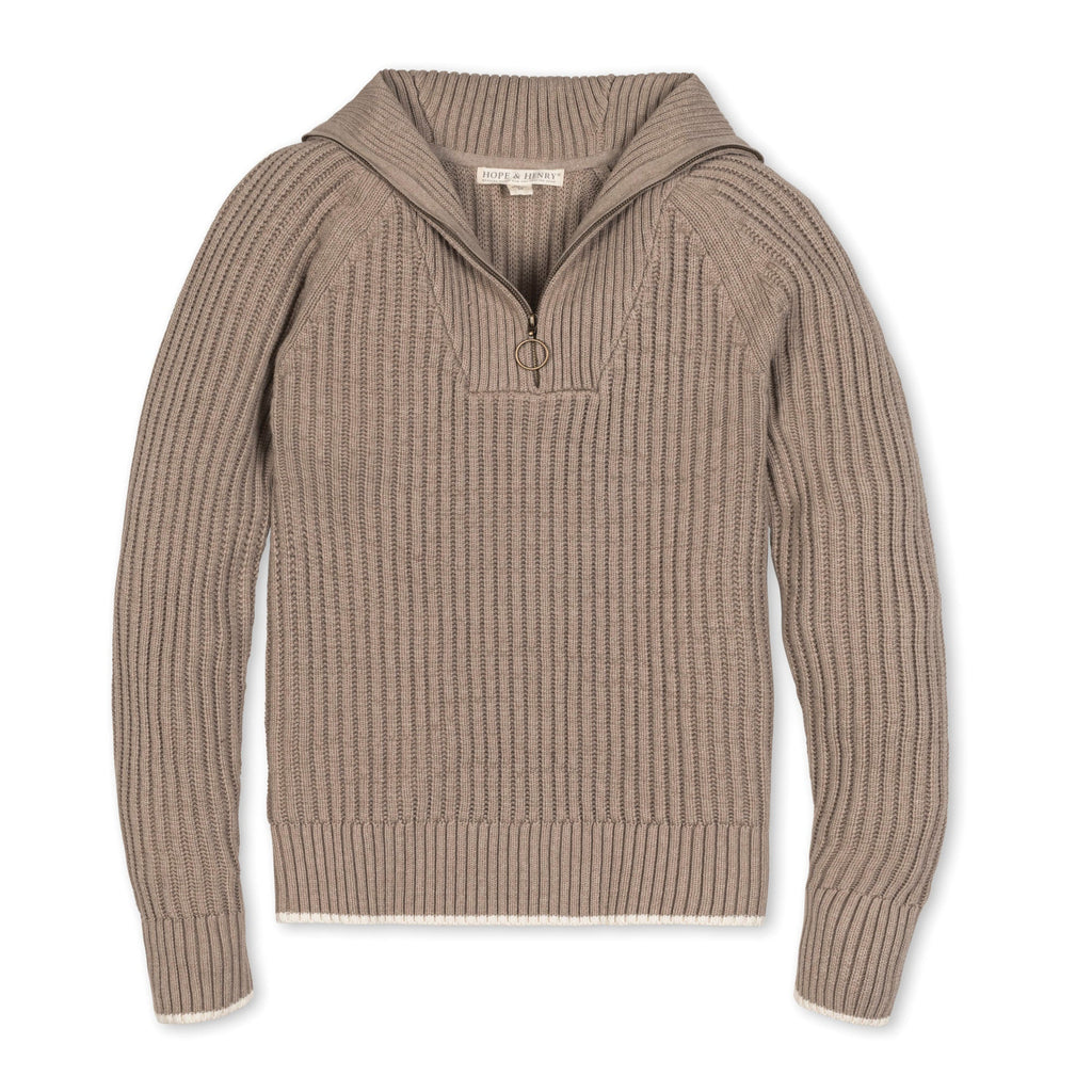 Organic Cotton Ribbed Half-Zip Sweater