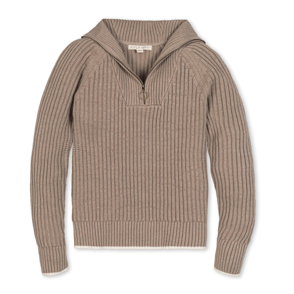 Organic Cotton Ribbed Half-Zip Sweater
