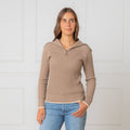 Organic Cotton Ribbed Half-Zip Sweater