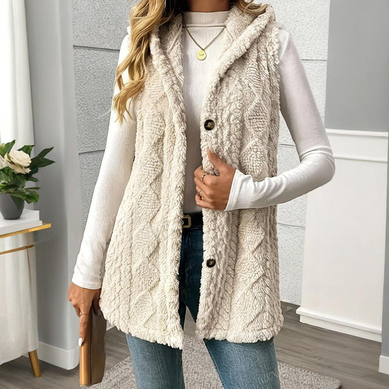 The Harbor Cable-Knit Hooded Vest