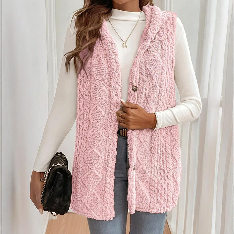 The Harbor Cable-Knit Hooded Vest
