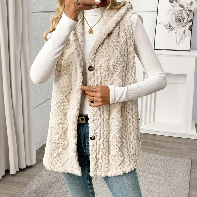 The Harbor Cable-Knit Hooded Vest