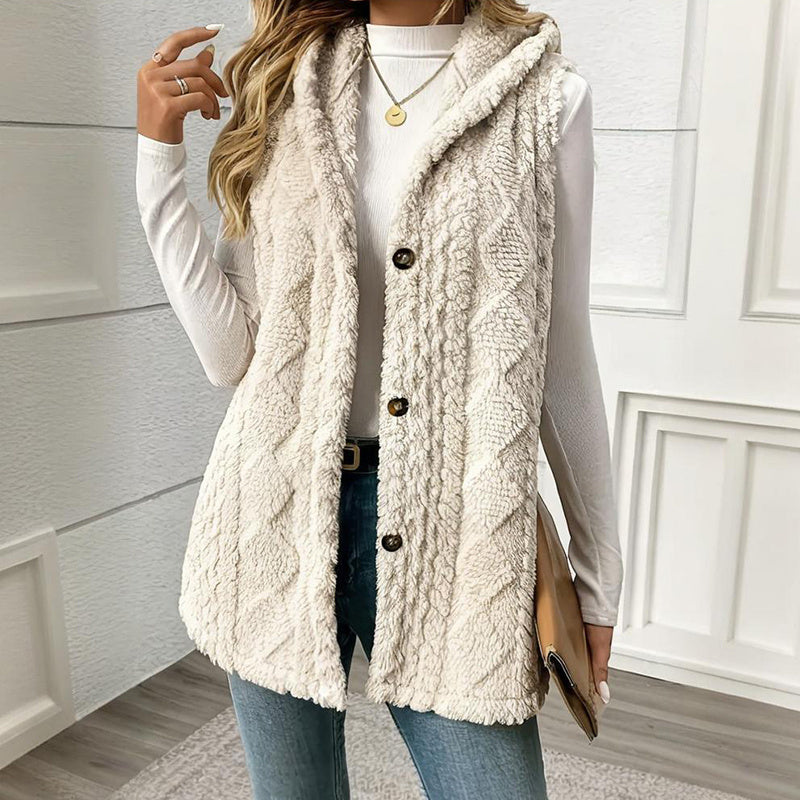 The Harbor Cable-Knit Hooded Vest