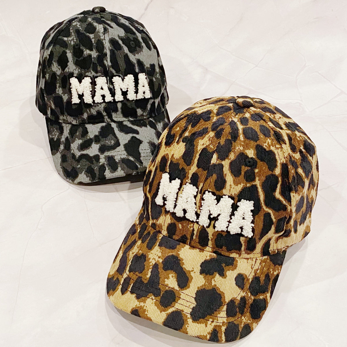Leopard Mama Corduroy Baseball Cap