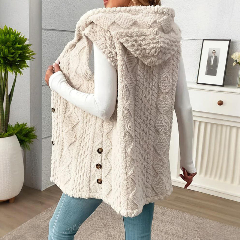 The Harbor Cable-Knit Hooded Vest