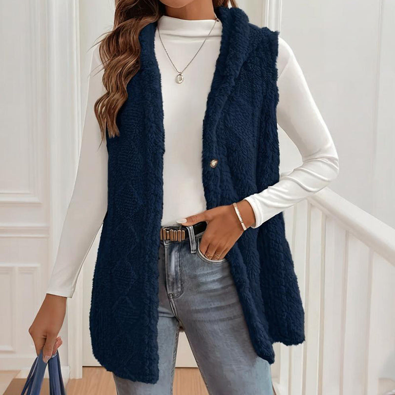 The Harbor Cable-Knit Hooded Vest