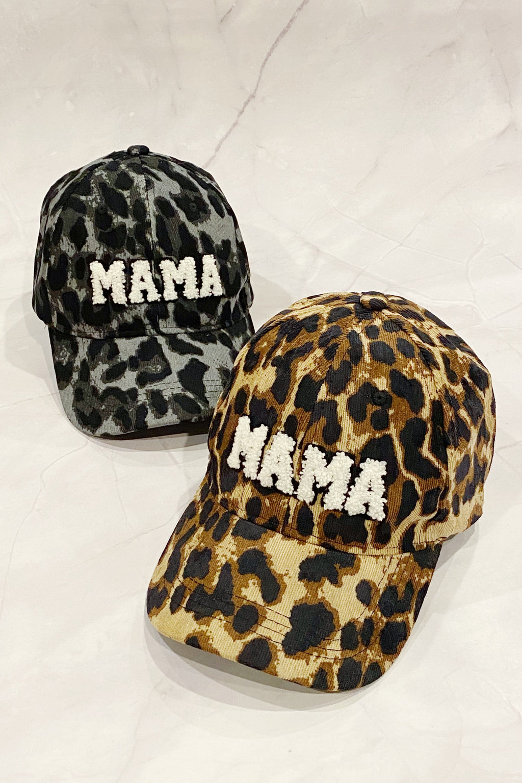 Leopard Mama Corduroy Baseball Cap