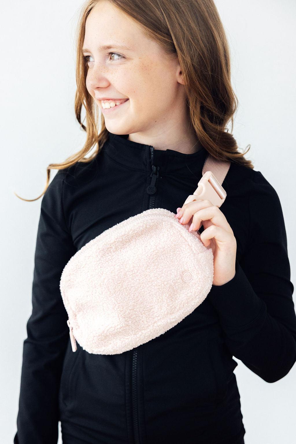Blush Pink Fleece Belt Bag