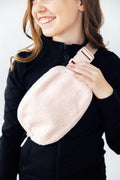Blush Pink Fleece Belt Bag