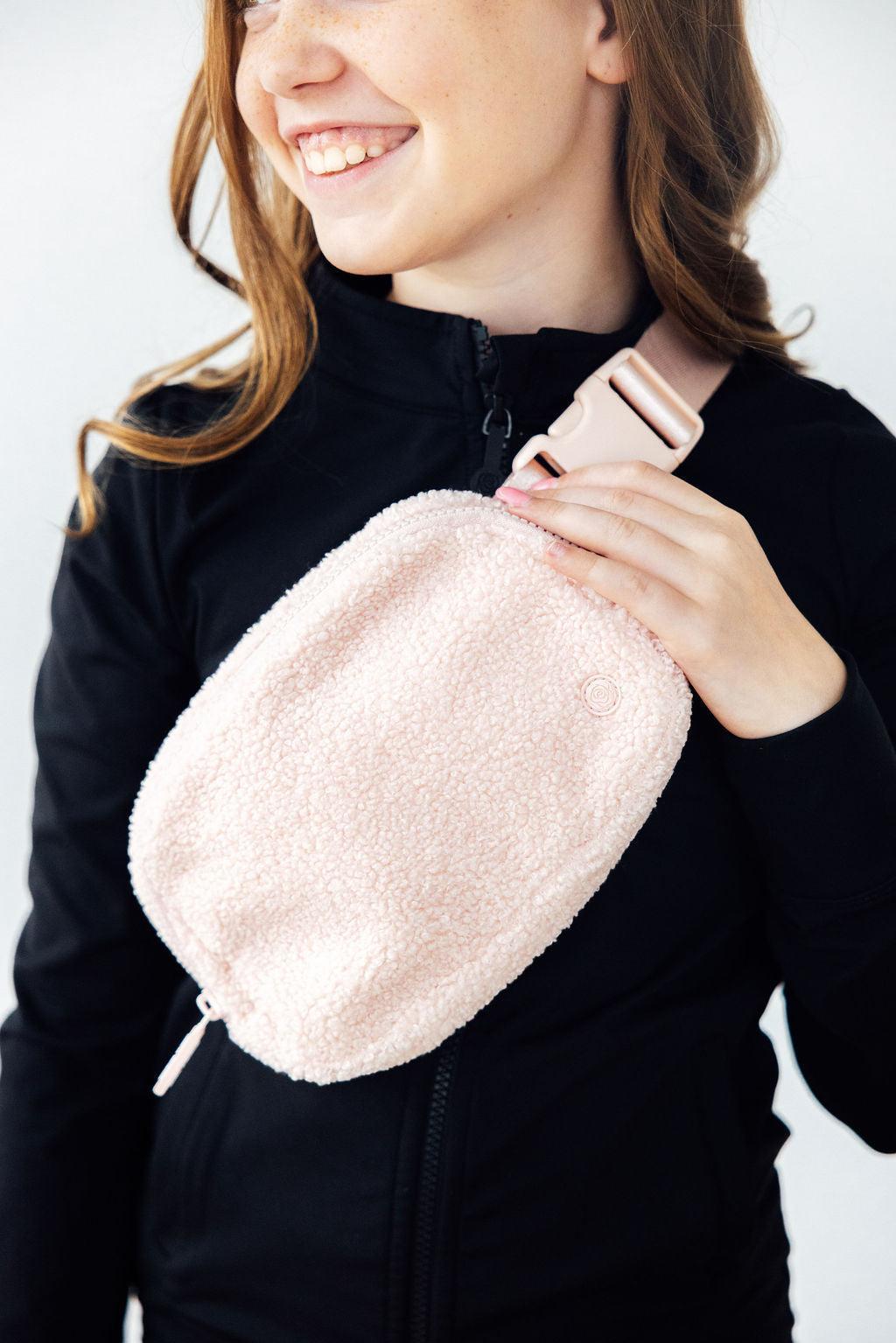 Blush Pink Fleece Belt Bag