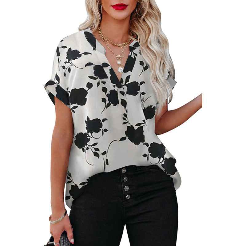 The Marlowe Black & Ivory Floral Blouse