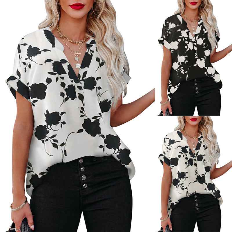 The Marlowe Black & Ivory Floral Blouse