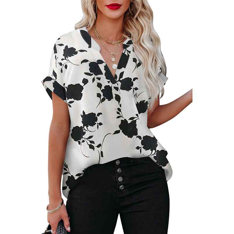 The Marlowe Black & Ivory Floral Blouse