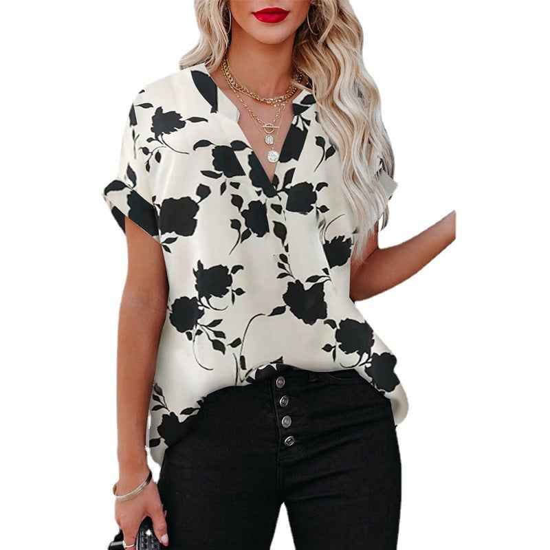 The Marlowe Black & Ivory Floral Blouse