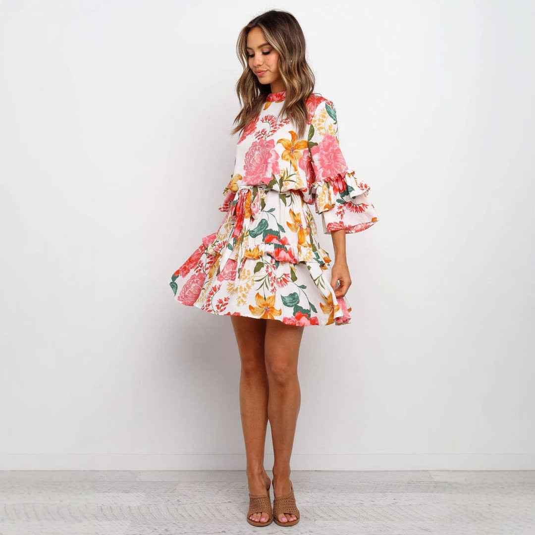 Garden Party Floral Ruffle Dress