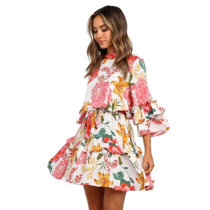 Garden Party Floral Ruffle Dress