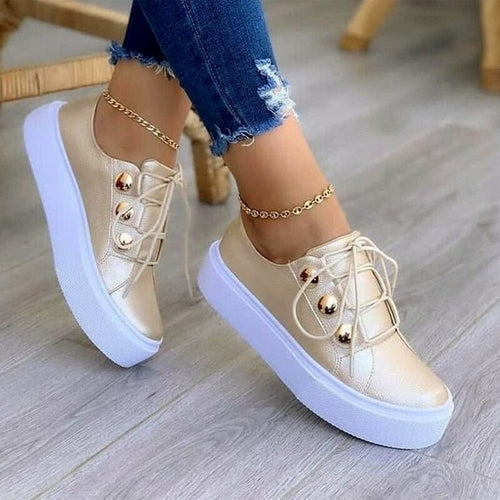 Gold Accent Platform Sneakers