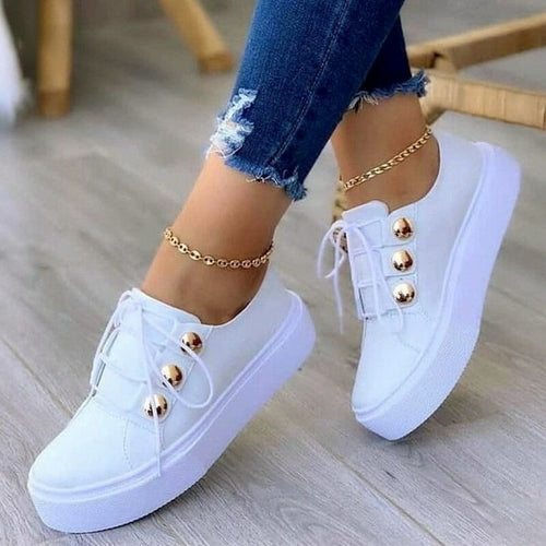 Gold Accent Platform Sneakers