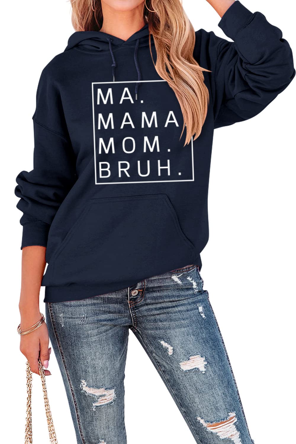 Mama. Mommy. Mom. Bruh. Pullover Hoodie