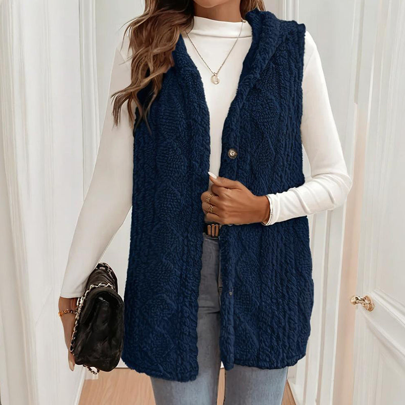 The Harbor Cable-Knit Hooded Vest