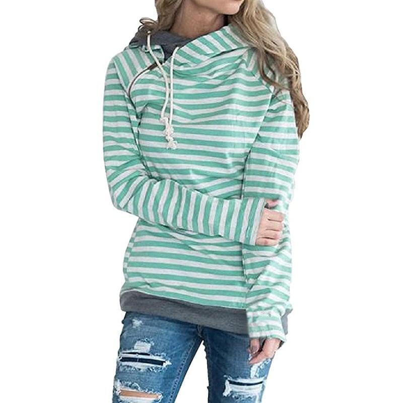 The Mint Stripe Hoodie – Cozy Striped Pullover