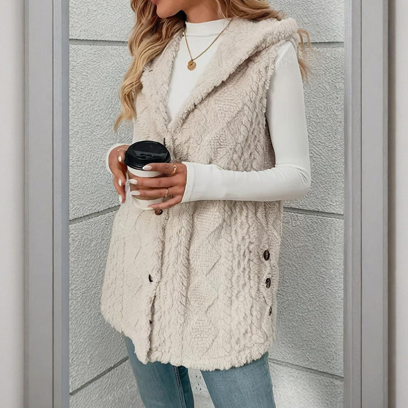 The Harbor Cable-Knit Hooded Vest
