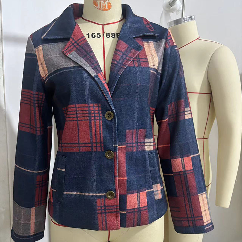 The Hudson Plaid Tailored Jacket