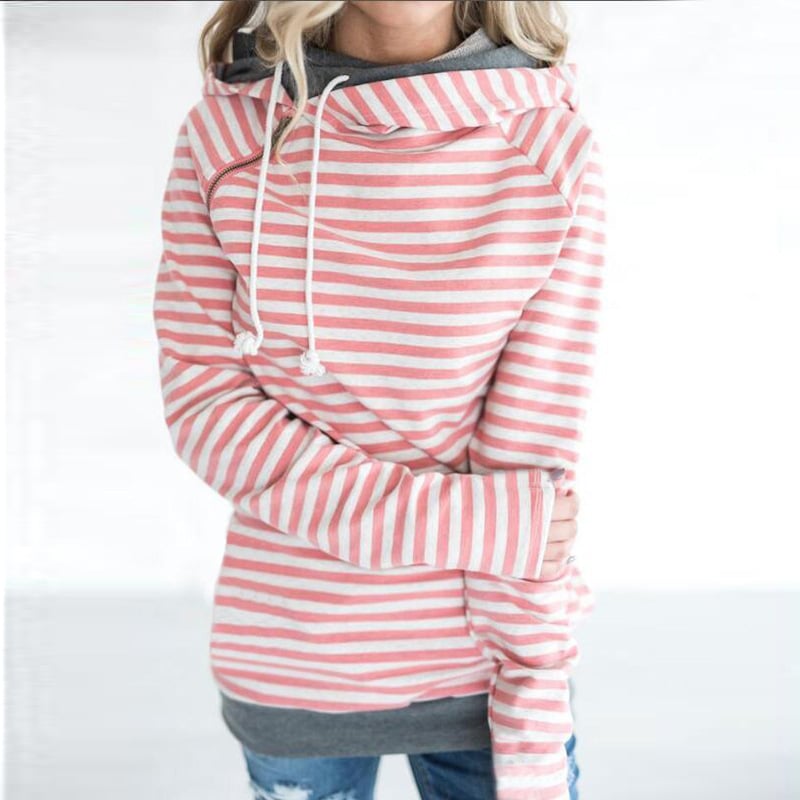 The Coral Stripe Hoodie – Cozy Striped Pullover
