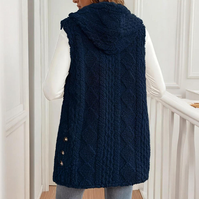 The Harbor Cable-Knit Hooded Vest