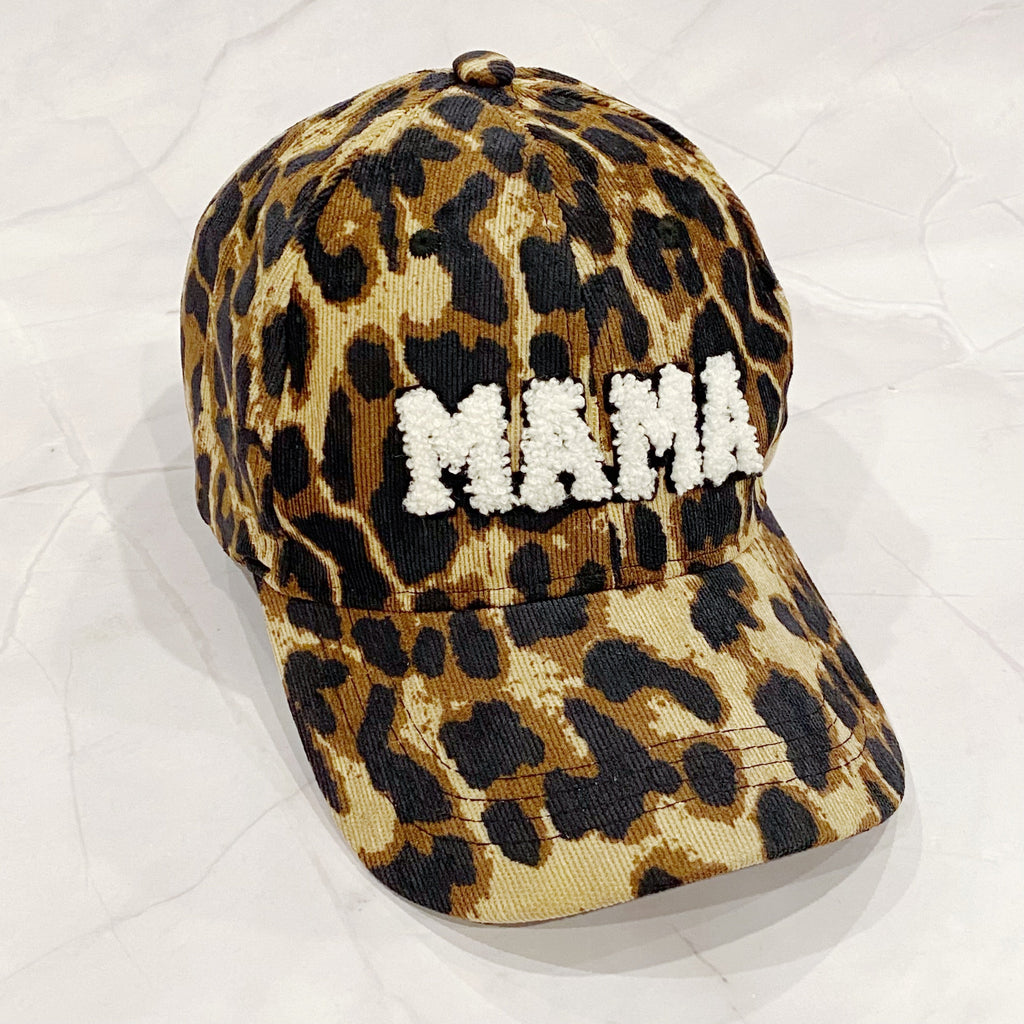 Leopard Mama Corduroy Baseball Cap