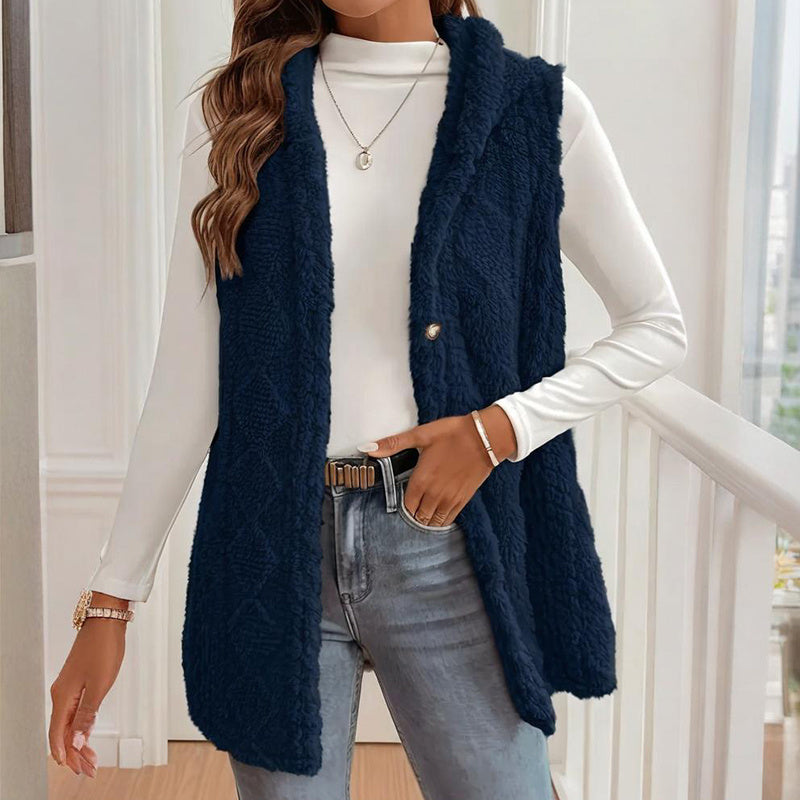 The Harbor Cable-Knit Hooded Vest